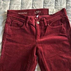 NWOT LOFT Modern Sexy Boot Burgundy Pants
